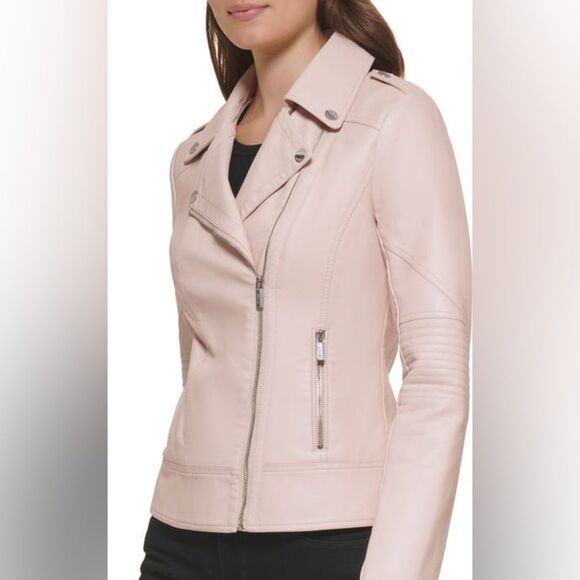 Womens Guess Faux Leather Motorcycle
Jacket size L - Picture 6 of 14